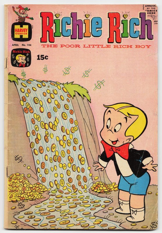 Richie Rich #104 (1971), raw, ungraded comic book — front cover