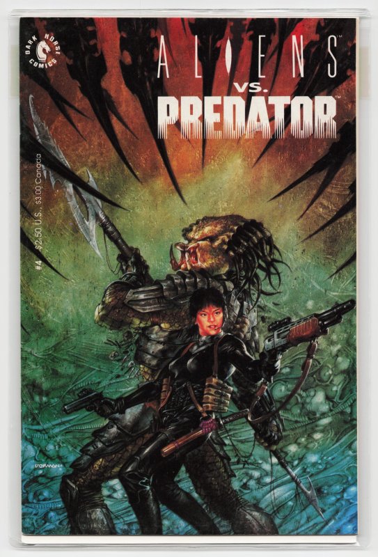 Aliens vs. Predator #4 (Dark Horse Comics, 1991), raw, ungraded comic book — front cover