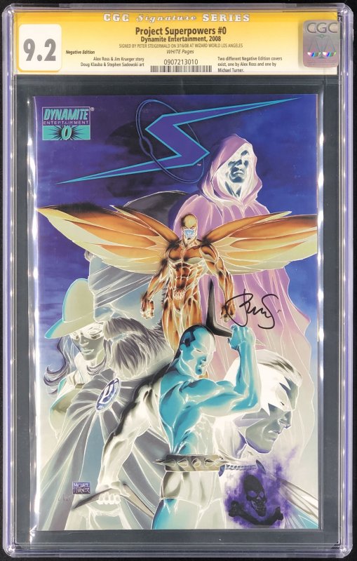 Project Superpowers #0, CGC 9.2 graded comic book, Signature Series label — front cover in its holder