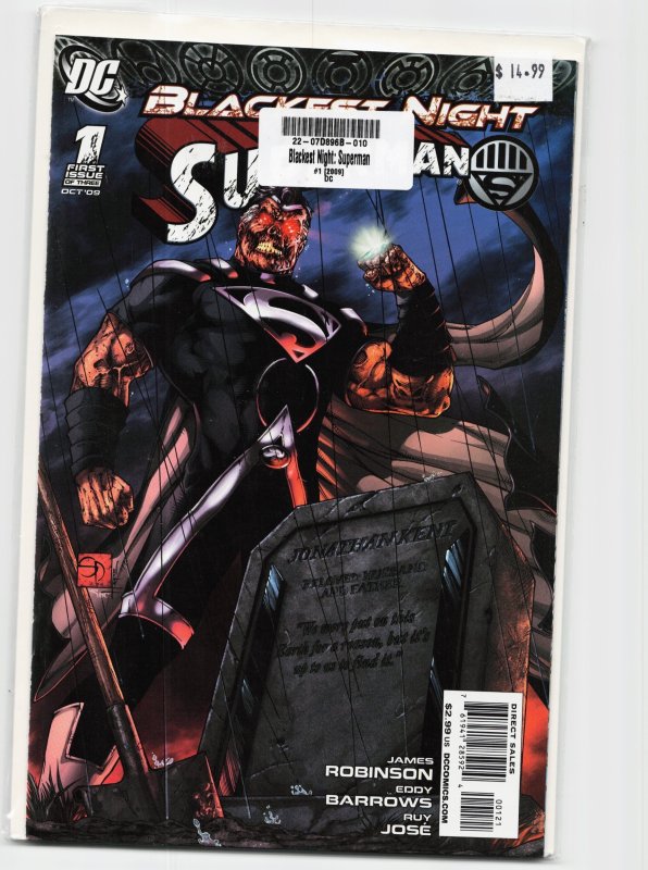Blackest Night: Superman #3 (DC Comics, 2009), raw, ungraded comic book — front cover