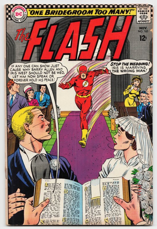 The Flash #165 (DC Comics, 1966), raw, ungraded comic book — front cover