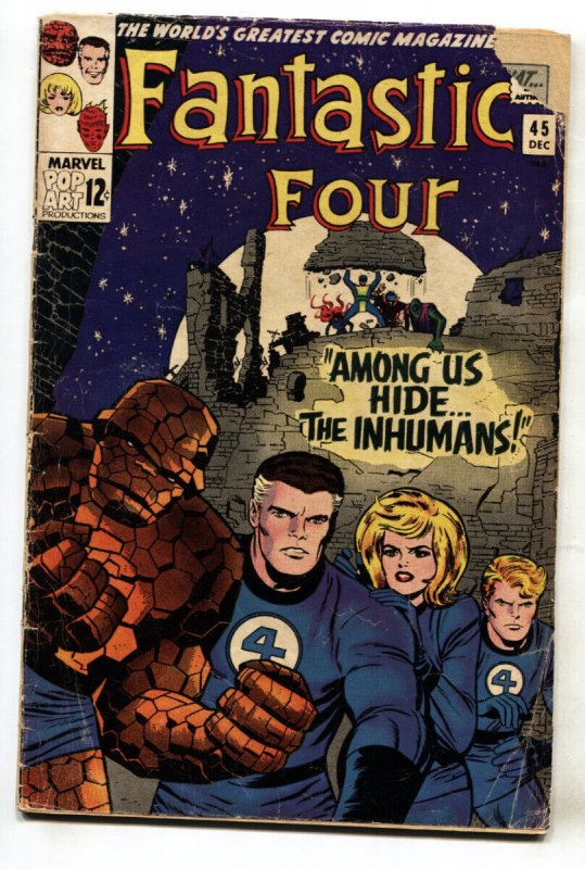 Fantastic Four #45 (Marvel Comics, 1965), raw comic book in VG- condition — front cover