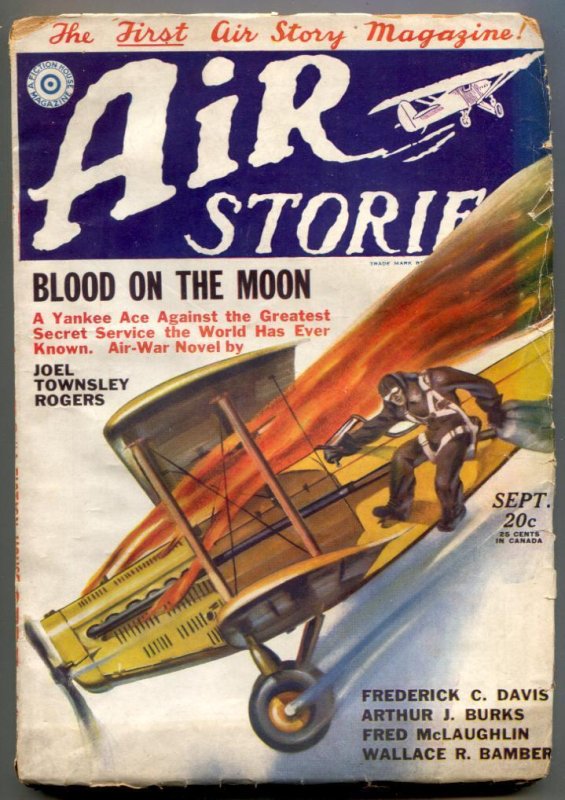 Pulp: Air Stories Pulp September 1929- Blood on the Moon, raw, ungraded comic book — front cover