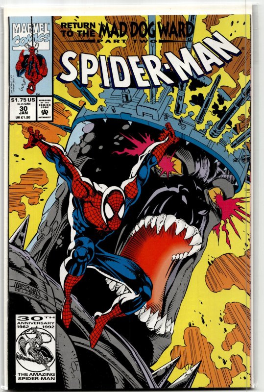 Spider-Man #30 (Marvel Comics, 1993), raw, ungraded comic book — front cover