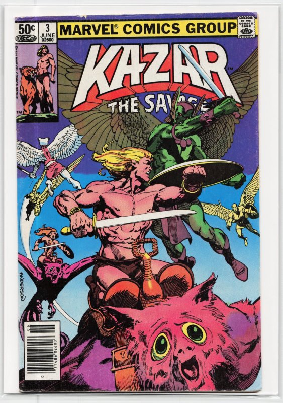 Ka-Zar the Savage #3 (1981), raw, ungraded comic book — front cover