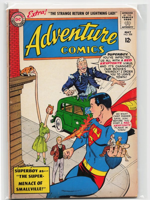 Adventure Comics #308 (DC Comics, 1963), raw, ungraded comic book — front cover