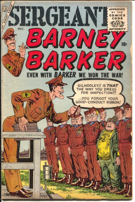 Sergeant Barney Barker #2 (Atlas Comics, 1956), raw comic book in VG condition — front cover