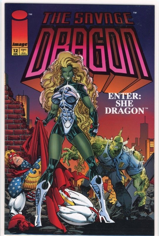 Savage Dragon #12 (Image Comics, 1994), raw comic book in NM 9.4 condition — front cover