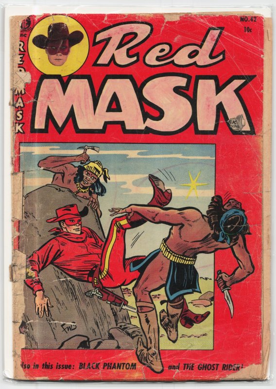 Red Mask #42 (Magazine Enterprises, 1954), raw, ungraded comic book — front cover