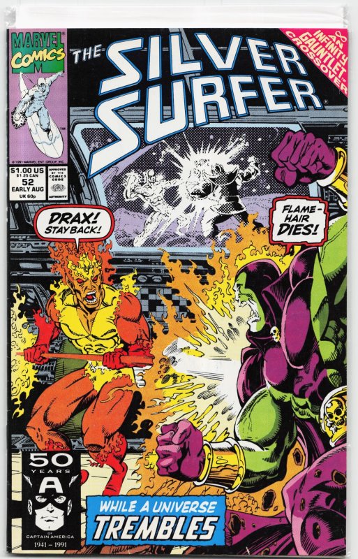 Silver Surfer #51 (Marvel Comics, 1991), raw, ungraded comic book — front cover