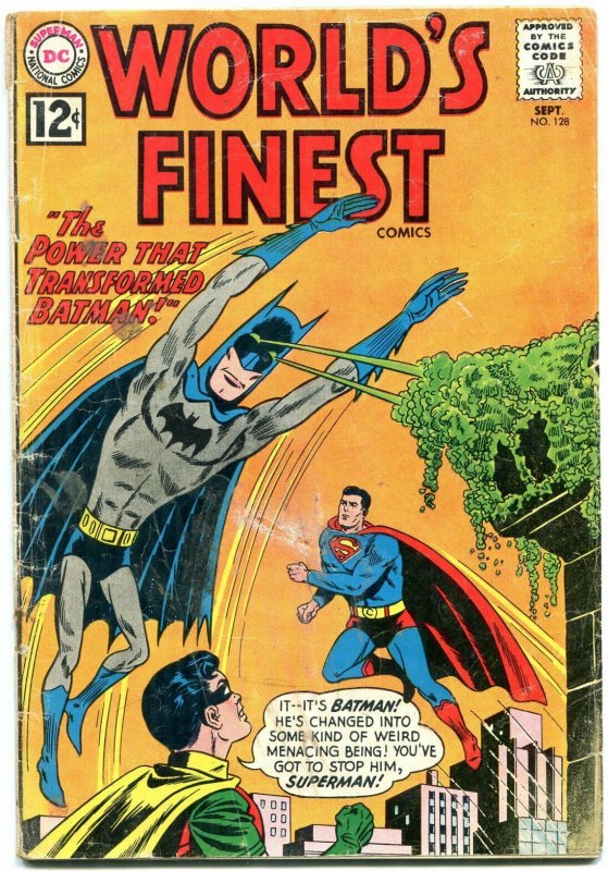 Worlds Finest #128 (DC Comics, 1962), raw comic book in FR condition — front cover