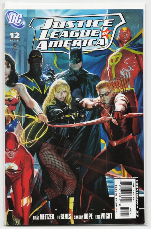 Justice League of America #12 (DC Comics, 2007), raw, ungraded comic book — front cover