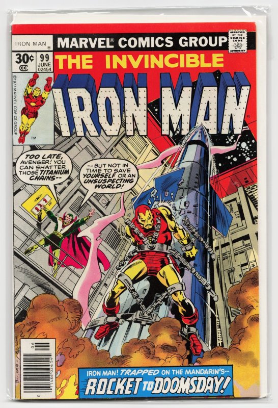 Iron Man #99 (Marvel Comics, 1977), raw, ungraded comic book — front cover