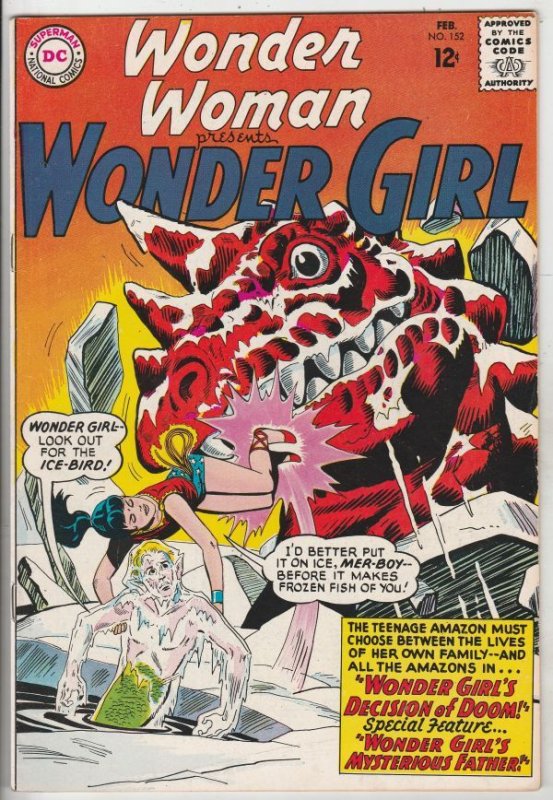Wonder Woman #152 (DC Comics), raw comic book in VF/NM condition — front cover