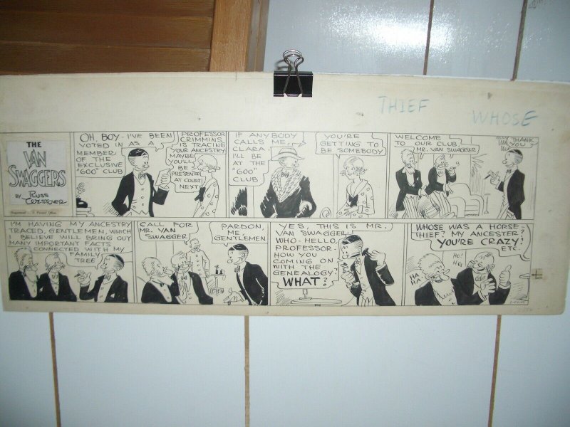 Russ Wesover- Van Swaggers Original Comic Art #3, raw comic book in VG condition — front cover