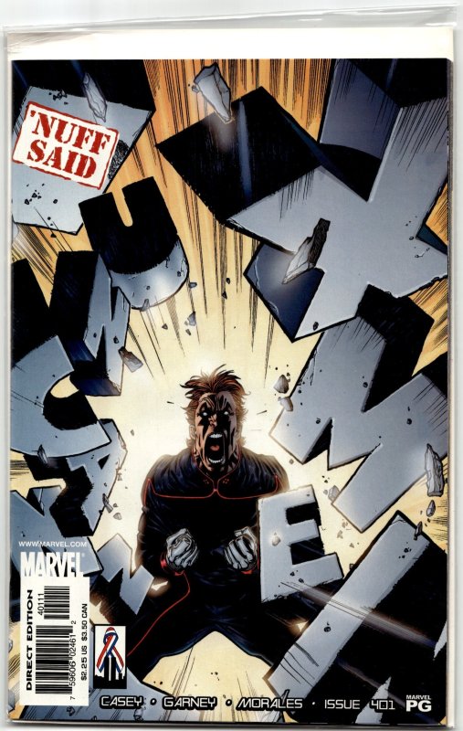 The Uncanny X-Men #401 (Marvel Comics, 2002), raw, ungraded comic book — front cover