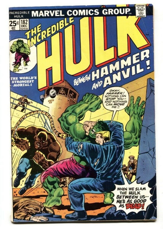 Incredible Hulk #182 (Marvel Comics), raw, ungraded comic book — front cover