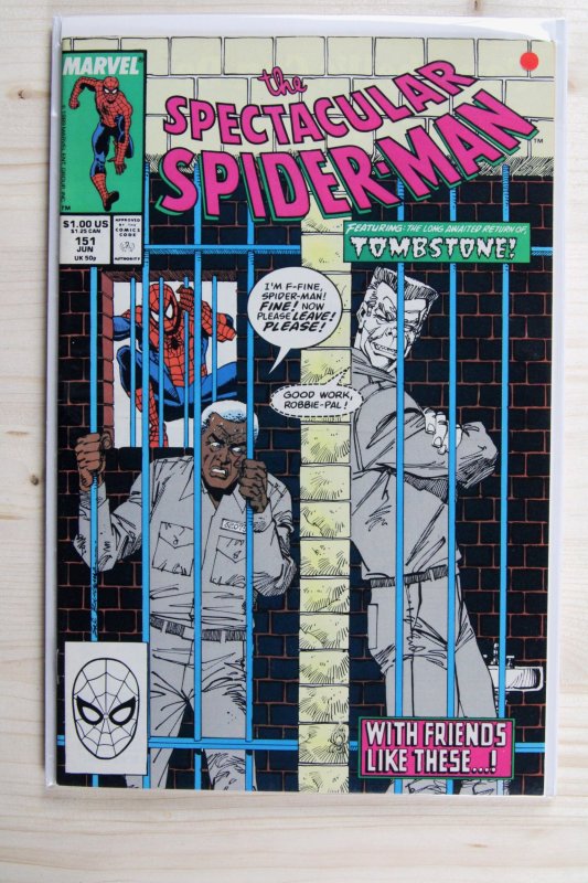 The Spectacular Spider-Man #151 (Marvel Comics, 1989), raw comic book in VF+ 8.5 condition — front cover