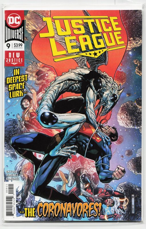 Justice League #9 (DC Comics, 2018), raw, ungraded comic book — front cover