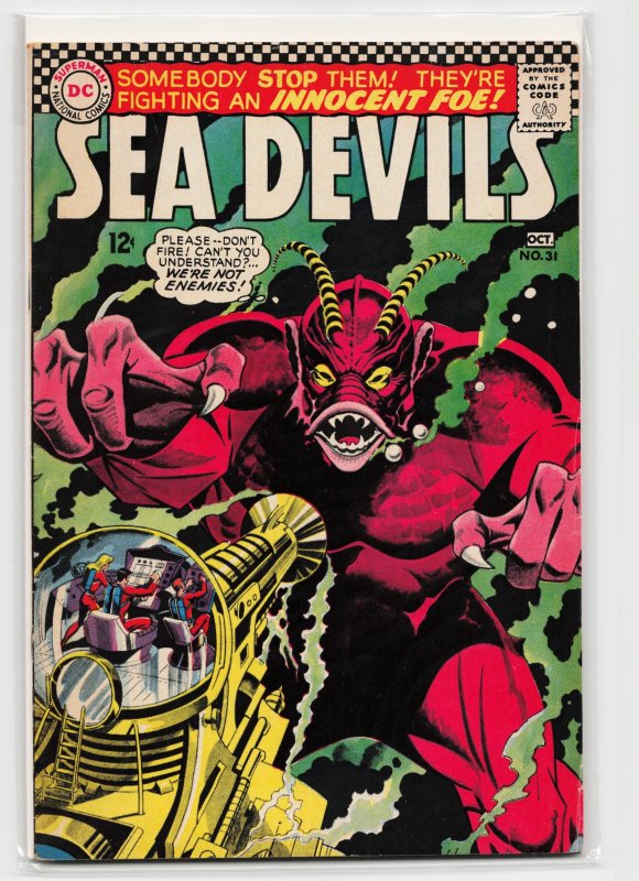 Sea Devils #31 (DC Comics, 1966), raw, ungraded comic book — front cover