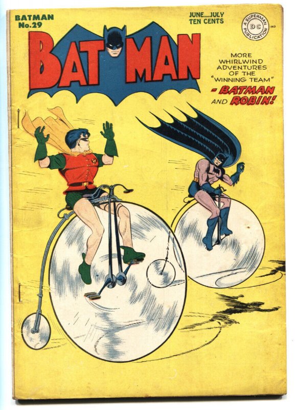 Batman #29-1945-Dc Comics-Robin-Nice Copy-Bicycle Cover Fn/vf (DC Comics, 1945), raw comic book in FN/VF condition — front cover