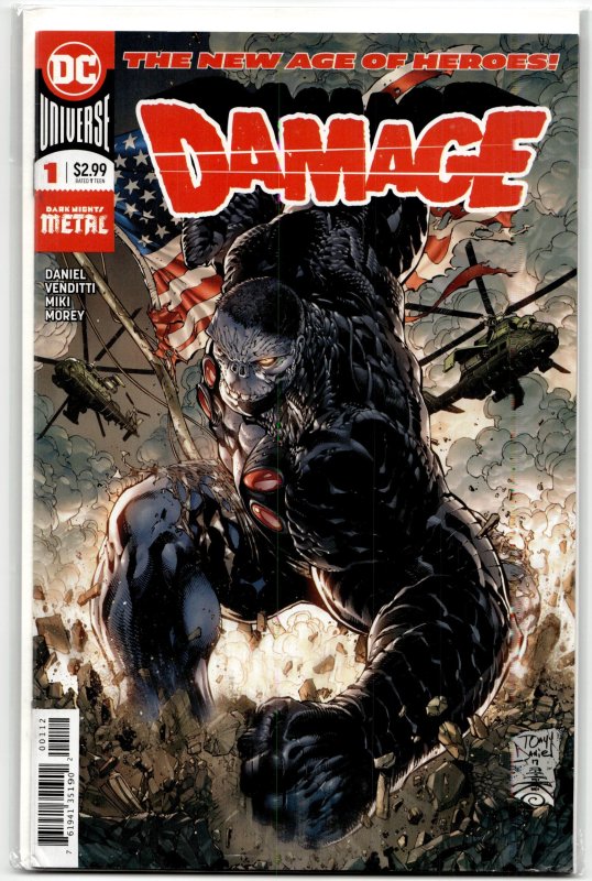 Damage #1 (DC Comics, 2018), raw, ungraded comic book — front cover