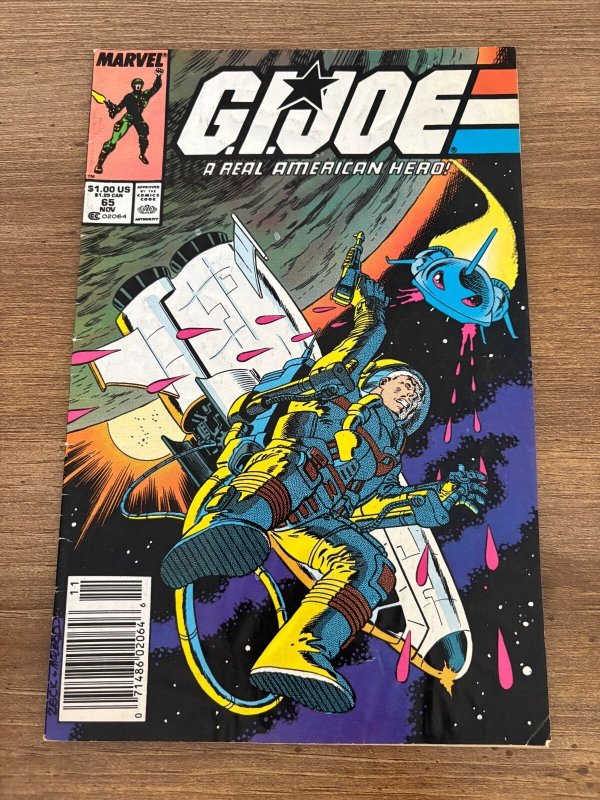 G.I. Joe #65 (Marvel Comics), raw comic book in FN condition — front cover