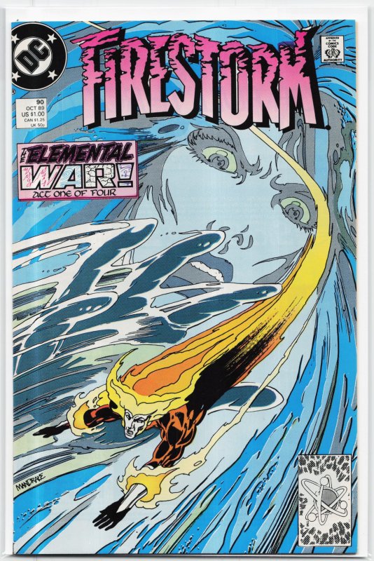Firestorm, the Nuclear Man #90 (DC Comics, 1989), raw, ungraded comic book — front cover
