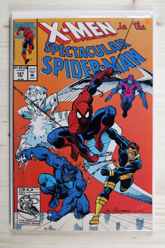 X-Men in the Spectacular Spider-Man #197 (Marvel Comics, 1993), raw comic book in NM- 9.2 condition — front cover
