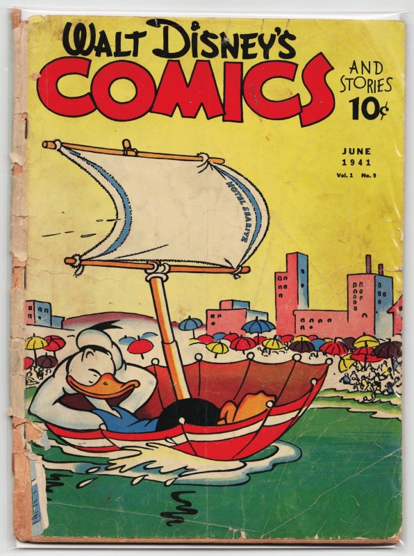 Walt Disney's Comics and Stories #9 (Dell, 1941), raw, ungraded comic book — front cover
