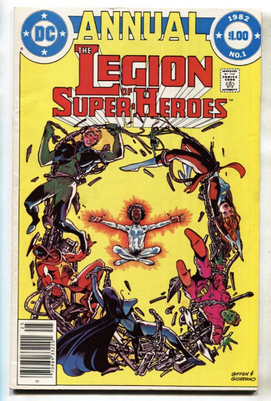 Legion of Super-Heroes Annual #1 (DC Comics, 1982), raw comic book in VF condition — front cover