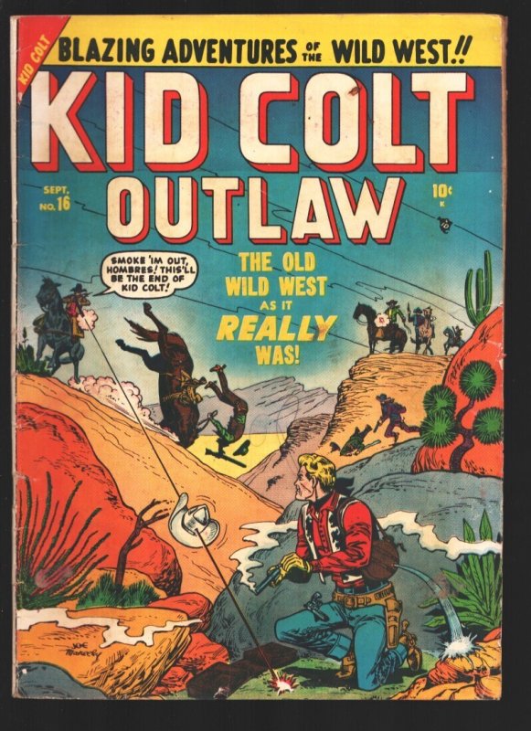 Kid Colt Outlaw #16 (Atlas Comics, 1951), raw comic book in VG+ condition — front cover