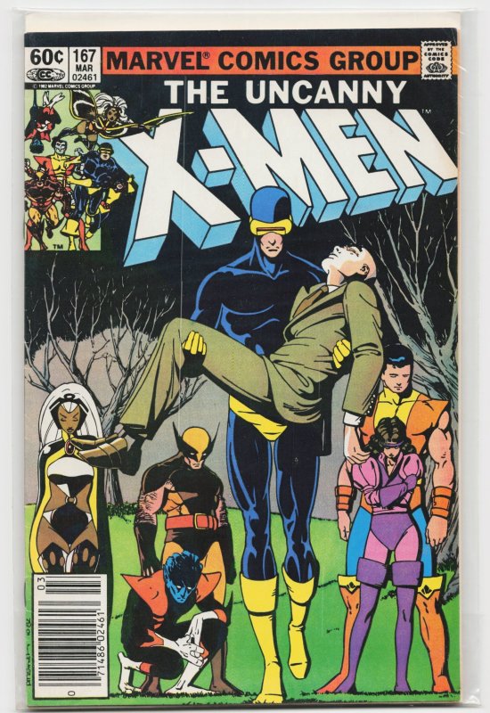 The Uncanny X-Men #167 (Marvel Comics, 1983), raw, ungraded comic book — front cover