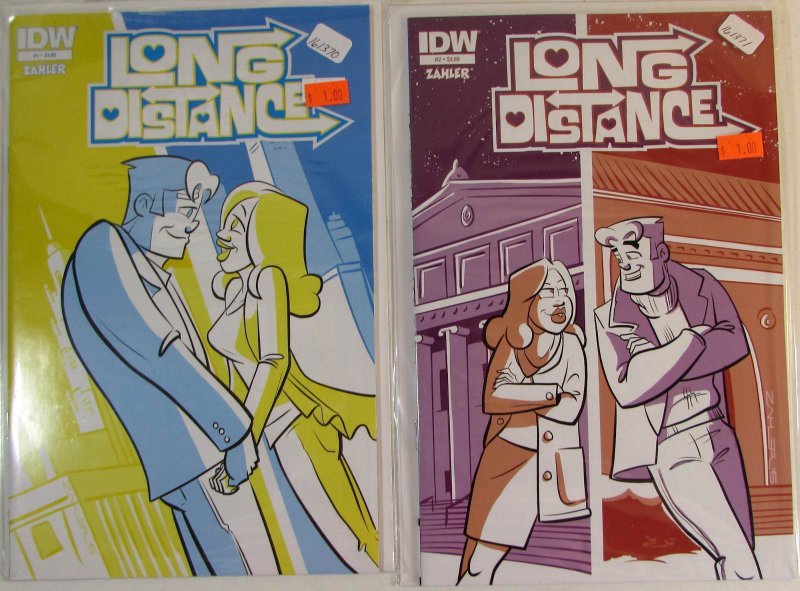 2015 Long Distance Lot of 2 #1, 2 IDW Publishing NM 1st Print Comic Books (IDW Publishing, 2015), raw comic book in NM condition — front cover