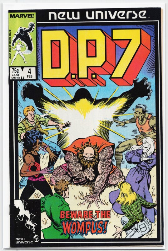D.P.7 #4 (Marvel Comics, 1987), raw, ungraded comic book — front cover