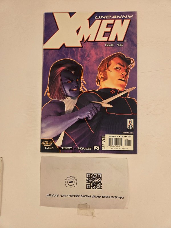 Uncanny X-Men #406 (Marvel Comics, 2002), raw comic book in NM condition — front cover