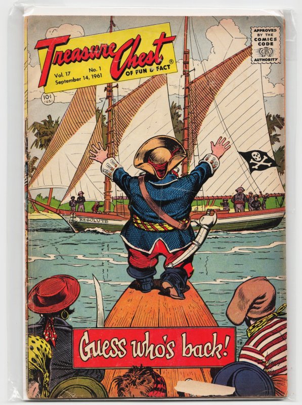 Treasure Chest of Fun & Facts #307 (1961), raw, ungraded comic book — front cover
