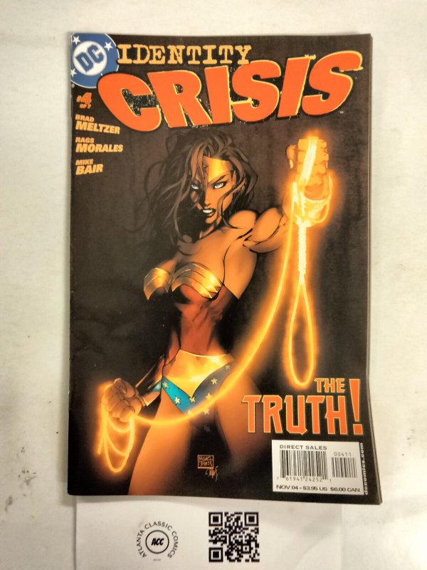 Identity Crisis #4 (DC Comics, 2004), raw comic book in NM condition — front cover
