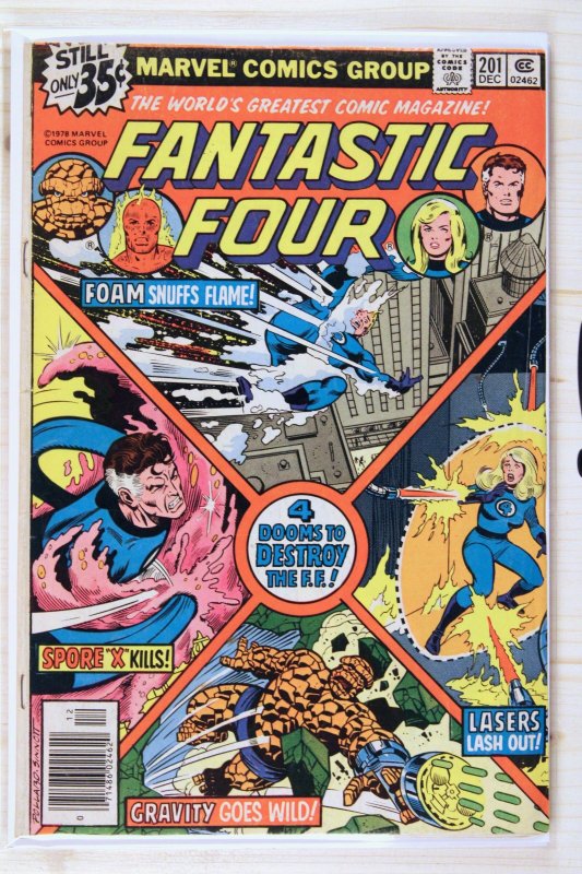 Fantastic Four #201 (Marvel Comics, 1978), raw comic book in FN- 5.5 condition — front cover