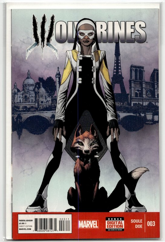 Wolverines #3 (Marvel Comics, 2015), raw, ungraded comic book — front cover