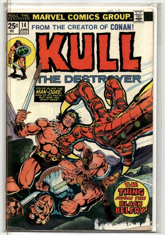 Kull the Destroyer #14 (Marvel Comics, 1974), raw, ungraded comic book — front cover
