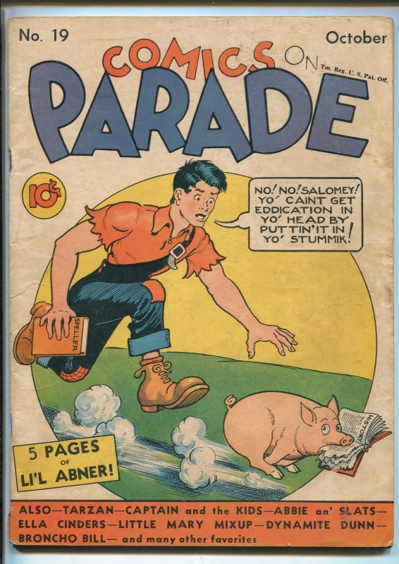 Comics on Parade #19 (1939), raw, ungraded comic book — front cover
