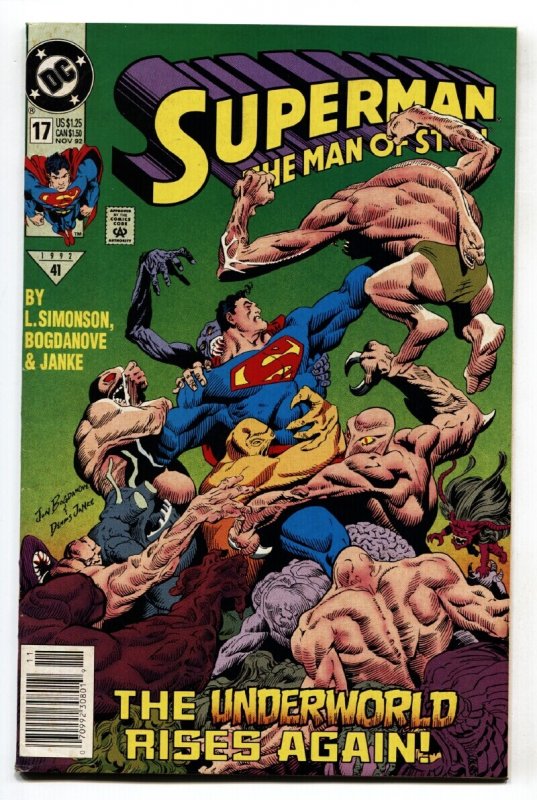 Superman: The Man of Steel #17 (DC Comics, 1992), raw comic book in VG/FN condition — front cover