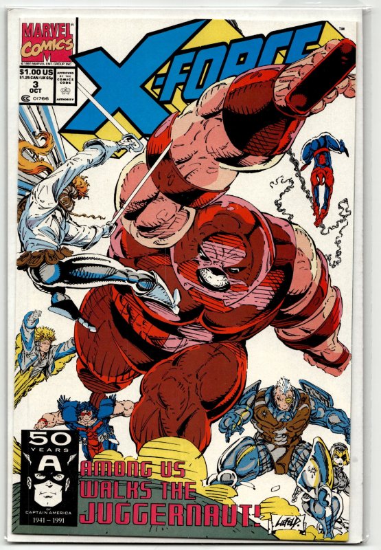 X-Force #3 (Marvel Comics, 1991), raw, ungraded comic book — front cover
