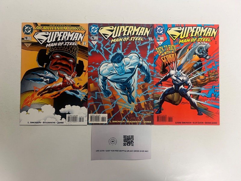 3 Superman DC Comic Books #70, raw, ungraded comic book — front cover