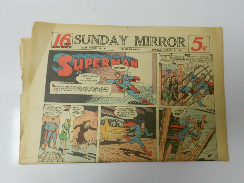 Sunday Mirror #16 (1943), raw comic book in VG- condition — front cover