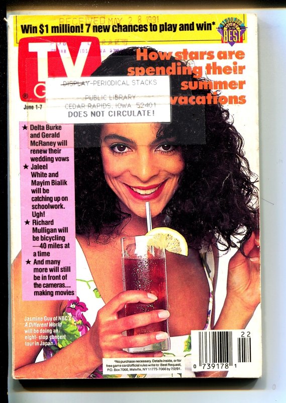 MAG: TV GUIDE-6/1/1991-Jasmine Guy-Iowa Edition-VG, raw comic book in VG condition — front cover