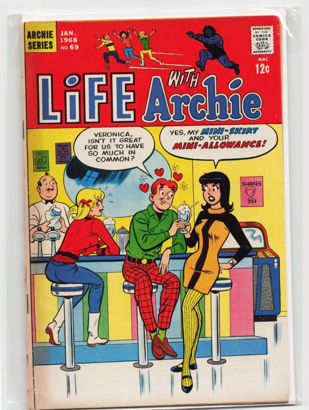 Life with Archie #69 (Archie Comics, 1968), raw, ungraded comic book — front cover