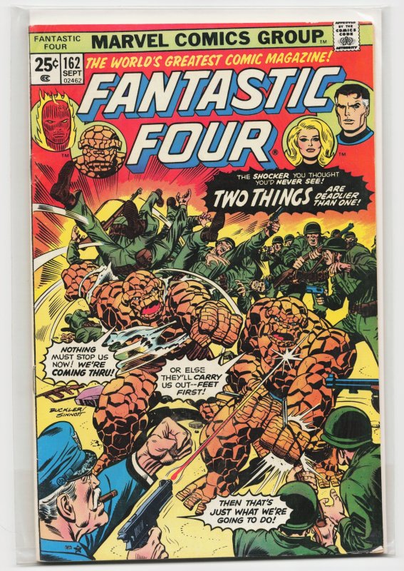 Fantastic Four #162 (Marvel Comics, 1975), raw, ungraded comic book — front cover