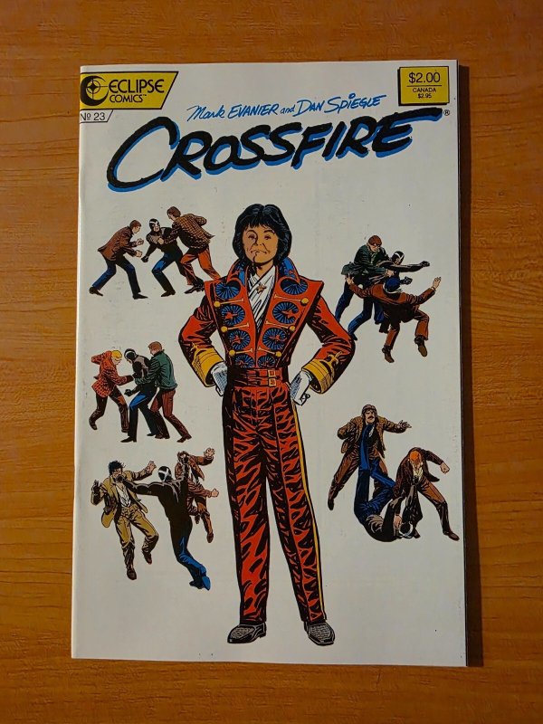 Crossfire #23 (Eclipse Comics, 1987), raw comic book in NM condition — front cover